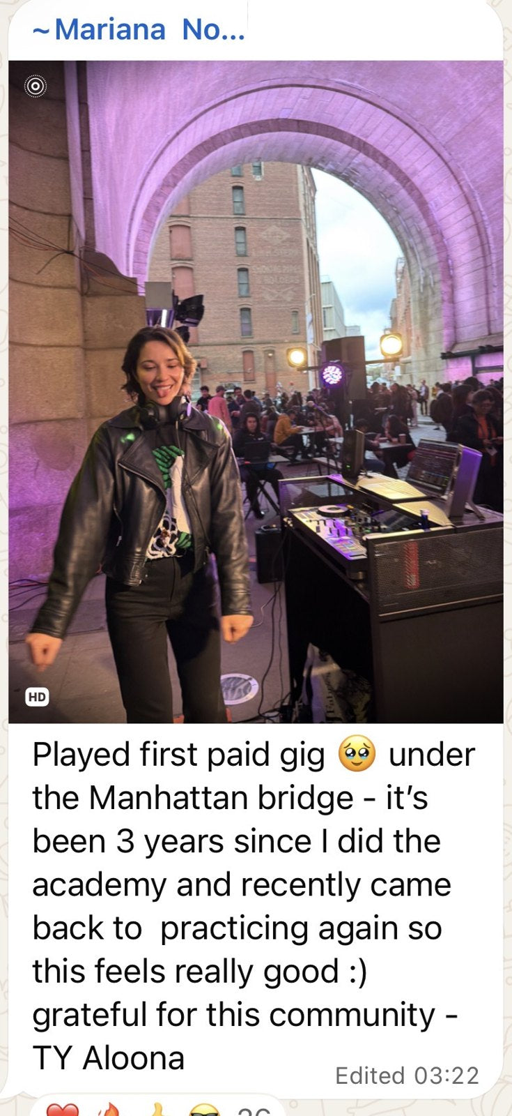A graduate shares her first paid gig