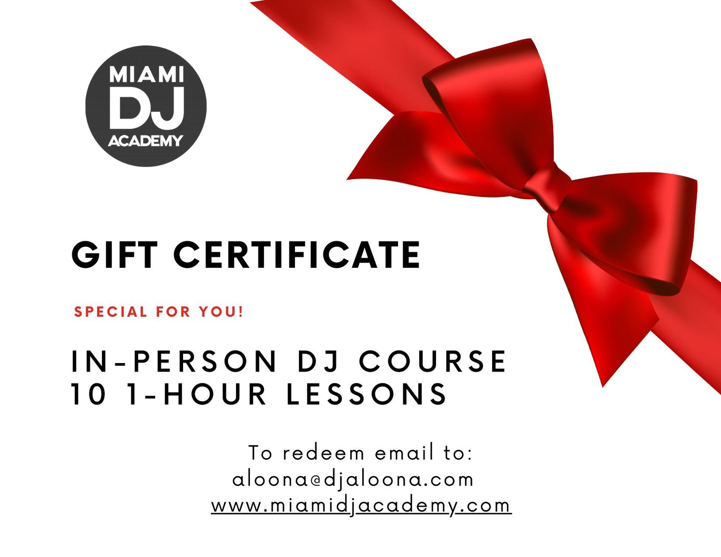10-Hour Private DJ Course Gift Certificate